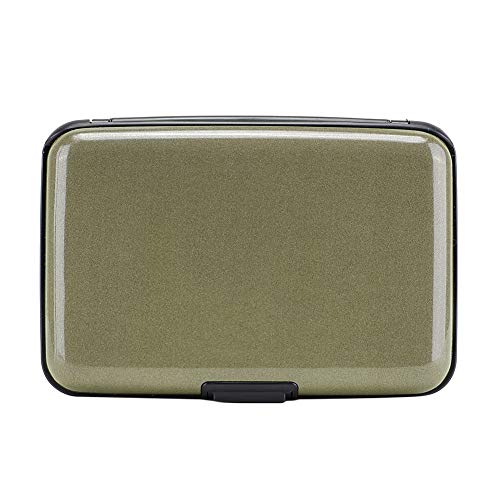 RFID Blocking Credit Card Protector Case Holder Wallet for Men Women | RFID Blocking Credit Card Protector Aluminum ID Case Hard Shell Business Card Holders Metal Wallet for Men or Women - color: Army green