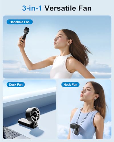 SOTHING 3-IN-1 Portable Handheld Turbo Fan, 15000-RPM, 19Hrs Cooling, 1-100 Speed, Digital Display, 120° Foldable Design, Mini Portable Fan for Travel, Personal Cooling Device for Men/Women, Outdoor - size: High-Speed