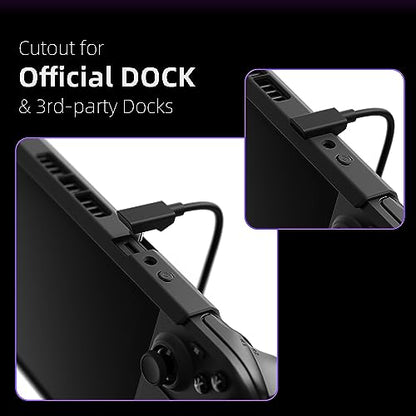 Skull & Co. GripCase Bundle for Steam Deck: Soft Protective Case with Textured Grips Full Protection and Stand, Non-Slip and Anti-Scratch Cover Design [with Slim Carrying Case] - Black - color: Black, size: GripCase Bundle