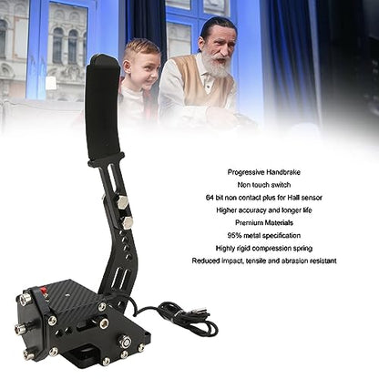 GOWENIC USB Handbrake, Sim Racing Game Hand Brake 64 Bit 2 in 1 Handbrake for ONE, Series S X PC with G920, for, iRacing Setup Use (Black) - color: Black