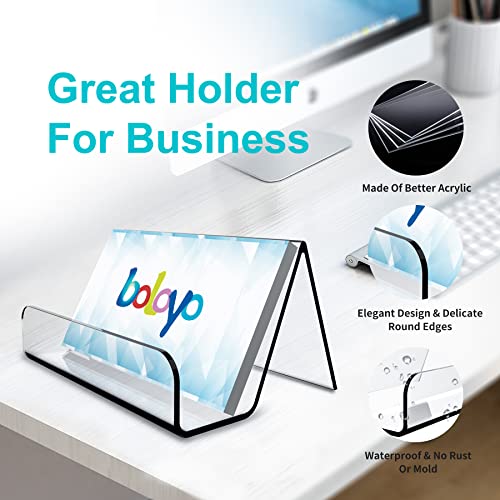 Boloyo Acrylic Business Card Holder for Desk , 10PC Business Card Display Stand Desktop Name Card Organizer Capacity 60 Cards - style: 10PC