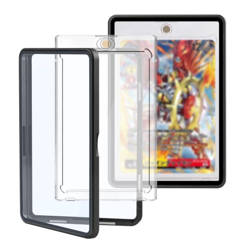 Card Case, 8-Point Magnetic Lock, Premium Aluminum Alloy Protector with 35pt One Touch Card Holder, Personalized Card Sleves Fits Trading Cards, Sports Cards, Game Cards, Collectible Cards (Black) - color: Black, style: Card Case