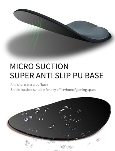 Palm-Rest and Wrist-Hugging Mouse Pad Wrist Rest, Ergonomic Wrist Support with Curve Fitting Cushioned Memory Foam for Carpal Tunnel Pain Relief, 9.9 x 8.3 Inch, Slate Gray - color: Slate Gray