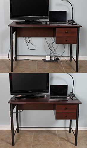 Simple Cord Wire Tray Desk Cable Organizer - 32" Open Slot Raceway to Hold Cables, Cords, or Wires on Desks - Office Cable Management (Pack of 2) (5582703058) Black
