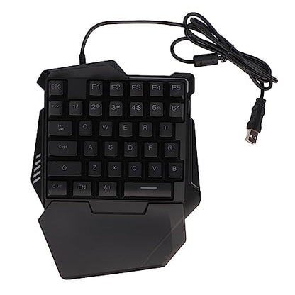 Vikye One Handed Gaming Keyboard, RGB Backlit 35 Keys Silent Keyboard Ergonomic Design USB Professional Gaming Keypad for PC
