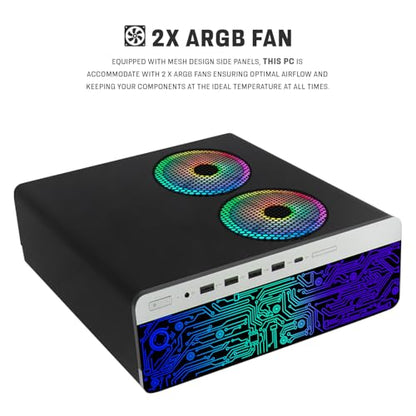 TechMagnet HP G3 Desktop RGB Computer PC Intel i7-6th Gen, 16GB DDR4 Ram 512GB SSD, Dual 27 Inch Monitor, GT 1030, RGB Speaker, Gaming Keyboard Mouse, 2X ARGB Fan WiFi, Windows 11 Pro (Renewed) | Desktop Computer, GT 1030 Graphics, Dual 27 Inch Monitor, R