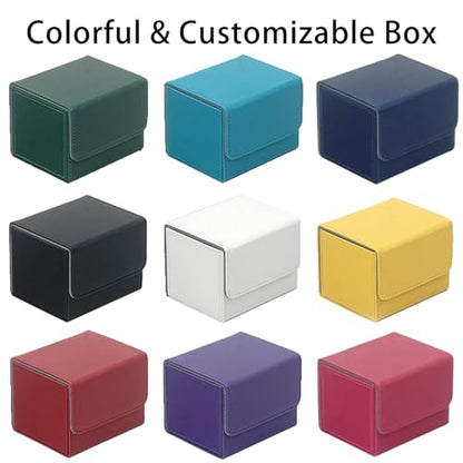 Custom Card Deck Box, Premium Leather Deck Case for TCG, MTG, CCG, OCG Storage, Make Your Own Card Cases, Compatible with Magic The Gathering - size: Horizontal