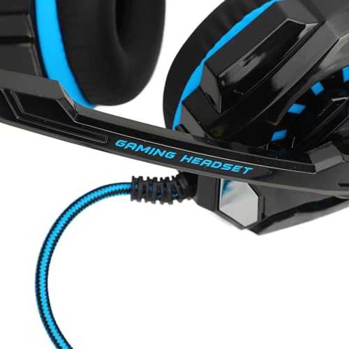 SUNGOOYUE Wired Gaming Headset, OverEar Noise Canceling Headphones with Microphone, Soft Earmuffs for PC, Mobile Phone, Computer, Comfortable Ergonomic Design, Impressive Noise Isolating Microphone,