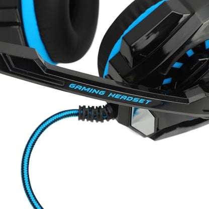 SUNGOOYUE Wired Gaming Headset, OverEar Noise Canceling Headphones with Microphone, Soft Earmuffs for PC, Mobile Phone, Computer, Comfortable Ergonomic Design, Impressive Noise Isolating Microphone,