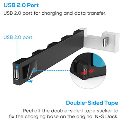 Charging Dock Compatible with Nintendo Switch & Switch OLED Model Joycons, Switch Controller Charger Dock Station for Joycon Charges up to 6pcs, Charging Stand Station for Nintendo Switch/OLED Model - color: Pure white
