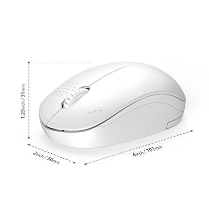 seenda Wireless Mouse for Laptop, 2.4G Noiseless Mouse with USB Receiver - Optical Tracking Portable Computer Mice for Chromebook, PC, Tablet, Windows System, 24 Months Battery Life - Pure White - color: Pure White