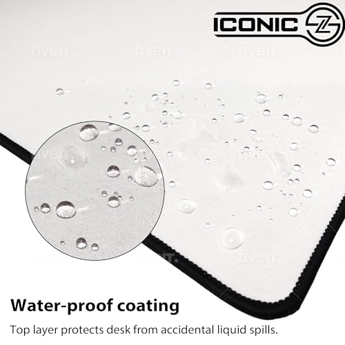 4XL Oversized & Ultimate Gaming Desk Mat 54"x23"(White) - Giant & Thicker 4mm - Stitched/Water Proof/Non Slip Base - color: White, size: 4XL 54"x23"