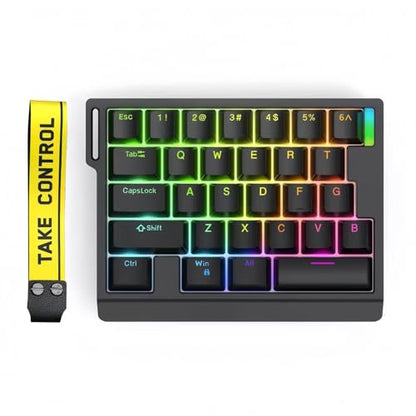 FKZ HE30 Rapid Trigger Gaming Keyboard,One Handed Hall Effect Magnetic Switch Keyboard Hot Swap Custom RGB Mini Wired Macro Mechanical Keypad with Fast Adjustable Actuation,8K Hz Polling Rate (Black) - color: Black