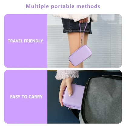 Supmay Hard Carrying Case Compatible with Nintendo DS Lite NDSL, Gameboy Advance Games Storage Holder Travel Bag with Mesh Pocket for USB Charging Cable, Stylus, Earphones, Game Cartridge, Purple - color: Purple