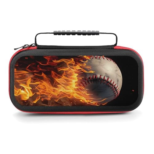 AoHanan Baseball on Fire Switch Compatible Game Case - Hard Shell Travel Protection with 20 Games Cartridge Capacity - color: Baseball on Fire