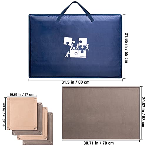 Lavievert 1000 Piece Jigsaw Puzzle Board with Padded Cover, Portable Case with 4 Sorting Trays & Detachable Board, Puzzle Caddy Storage Saver with Non-Slip Surface for Adults - size: Up to 1000 pcs