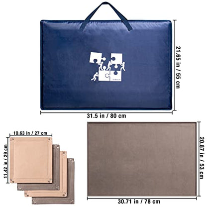 Lavievert 1000 Piece Jigsaw Puzzle Board with Padded Cover, Portable Case with 4 Sorting Trays & Detachable Board, Puzzle Caddy Storage Saver with Non-Slip Surface for Adults - size: Up to 1000 pcs