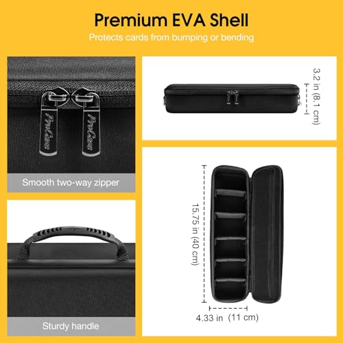 ProCase Trading Card Storage Case with 5 Dividers, Carrying Case Store 1200 Cards Durable Playing Card Game Travel Box Top Loader for MTG, Cards Against Humanity and Board Game
