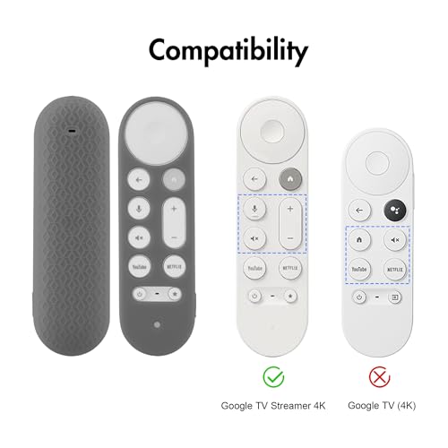 LEFXMOPHY Case for Google TV Streamer 4K Remote Cover 2024 Silicone Protective Sleeve - Grey - color: GREY