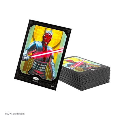 Star Wars Unlimited Darth Maul Art Sleeves | Gamegenic Officially Licensed Pack of 60 Art Sleeves and 1 Clear Sleeve, Optimized Size for TCG and LCG Games - style: Darth Maul