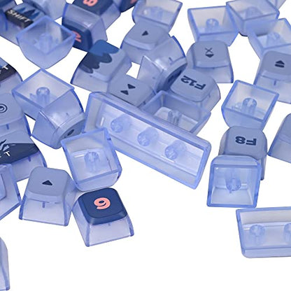 Polar Region ASA Custom keycaps ，118 Keys Double-Shot Key Cap Set for Cherry/Gateron MX switches 60 Percent / 64/61 Gaming Mechanical Keyboard(Polar Region Blue) - color: Polar region Blue