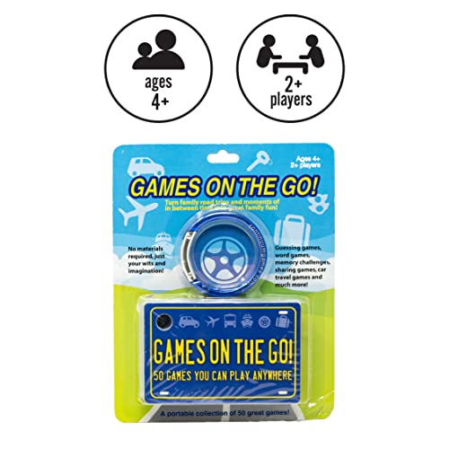 Games on the Go by Continuum Games - Portable Roadtrip Family Games to Challenge and Entertain for 2+ players , Blue | Challenge and Entertain, Great for Road Trips and Travel