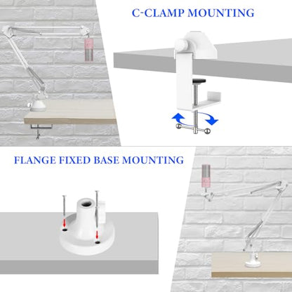 GEEKRIA for Creators Microphone Arm Compatible with Razer Seiren V3 Chroma, V3 Mini, X Mic Boom Arm with Tabletop Flange Mount, Suspension Stand, Desk Mount Holder (White)
