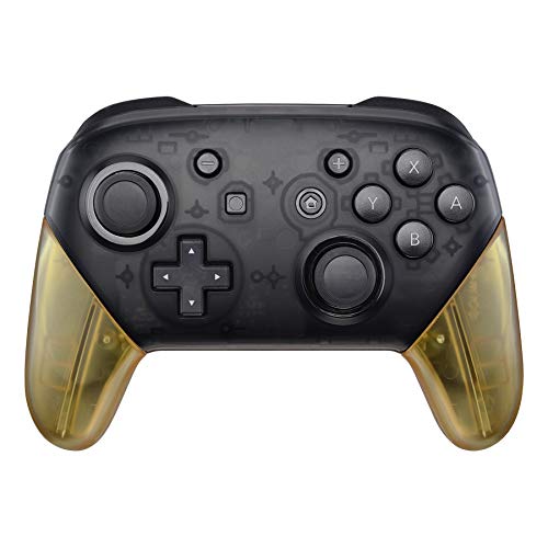 eXtremeRate Amber Yellow Replacement Handle Grips for Nintendo Switch Pro Controller, DIY Hand Grip Shell for Nintendo Switch Pro - Controller NOT Included - color: Clear Amber Yellow