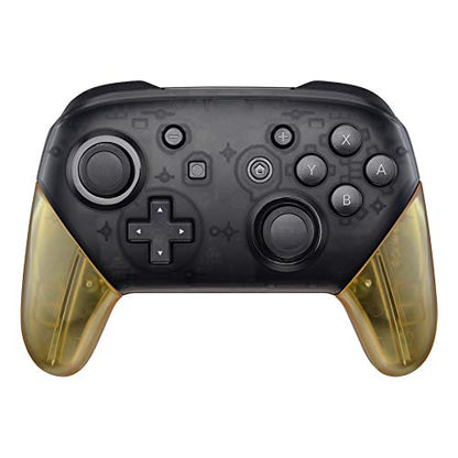 eXtremeRate Amber Yellow Replacement Handle Grips for Nintendo Switch Pro Controller, DIY Hand Grip Shell for Nintendo Switch Pro - Controller NOT Included - color: Clear Amber Yellow