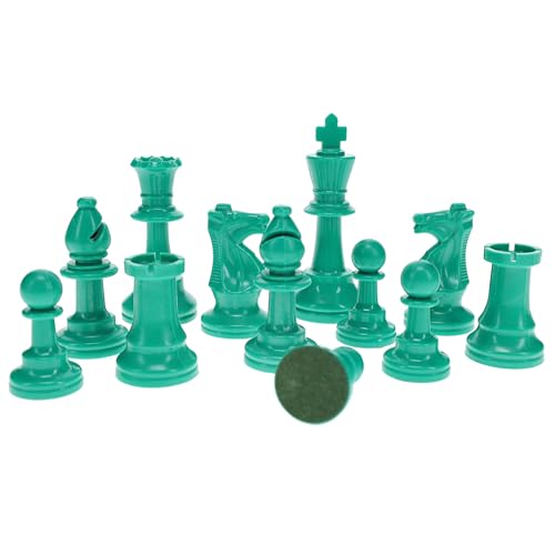 WE Games Color Bright Plastic Staunton Tournament Chess Pieces with 3.75 in. King - Half Chess Set of Chess Pieces Only, Teal Green - color: Teal Green