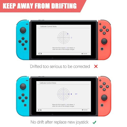 VGBUS Joystick Replacement for Switch Lite,Repair Joystick Replacement Tool Kit for Switch lite and Nintendo Joycon Controller with Triwing Screwdriver,Thumb Grip Caps& Tweezers