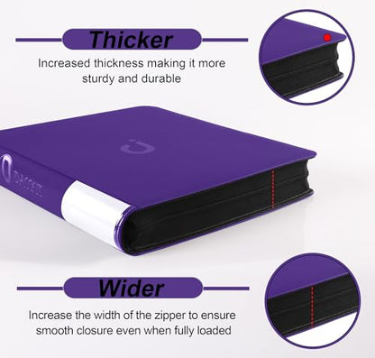 Premium 2000 Pocket Card Binder - 20 Pocket Trading Card Binder with Sleeves Fits 2000 Cards, Ringless Card Album for TCG - Model A，Classic Purple - color: Classic Purple