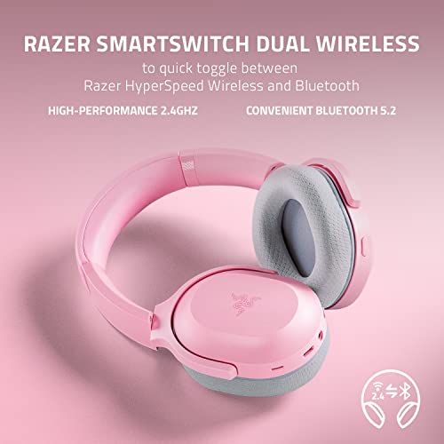 Razer Barracuda Wireless Gaming & Mobile Headset (PC, PlayStation, Switch 2, Android, iOS): 2.4GHz Wireless + Bluetooth - Integrated Noise-Cancelling Mic - 50mm Drivers - 40 Hr Battery - Quartz Pink - color: Pink, size: Standard, style: Barracuda