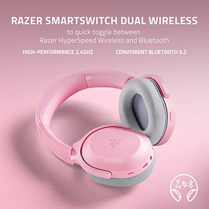 Razer Barracuda Wireless Gaming & Mobile Headset (PC, PlayStation, Switch 2, Android, iOS): 2.4GHz Wireless + Bluetooth - Integrated Noise-Cancelling Mic - 50mm Drivers - 40 Hr Battery - Quartz Pink - color: Pink, size: Standard, style: Barracuda