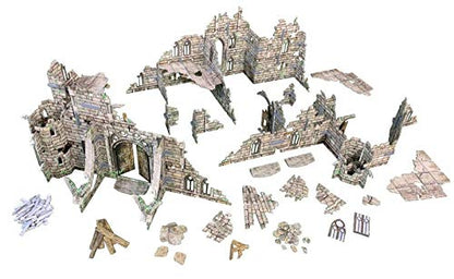 Battle Systems – Modular Fantasy Scenery – Perfect for Roleplaying and Wargames - Multi Level Tabletop Terrain for 28mm Miniatures – Colour Printed Model Diorama – DND Warhammer (Ruined Monastery) - style: Ruined Monastery