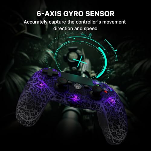 2 Pack Wireless Controller for PS4, With Adjustable RGB Lighting, 1000mAh Battery, Dual Vibration Motors, and 6-Axis Gyroscope, Gaming Controller Compatible with Playstation 4/Slim/Pro/PC/IOS/Android - color: Black and White