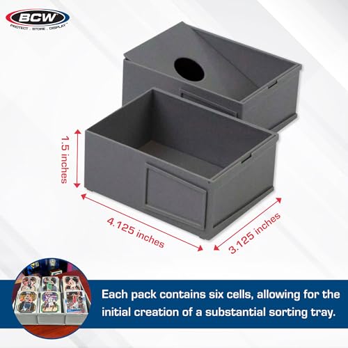 BCW Modular Card Sorting Tray - 2ct | Customizable Display and Storage Grid TCG Sorting Tray | Ideal for Sports Cards, Magic the Gathering, Pokémon, and More - style: 12 Cells