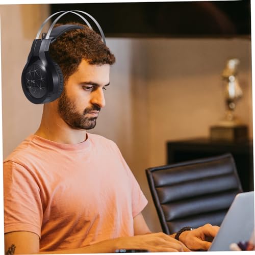 TEHAUX 1pc Wired Gaming Headset Noise Isolation Microphone Comfortable Over-Ear Headphones for Computer and Console Gaming Black Upgraded Dual-Jack Version