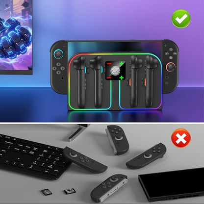 EXTREMECOOL Charging Dock Compatible with Nintendo Switch 2 (2025) for Joycon Controller, 4 in 1 Joypad Charger with Magnetic Design, Switch 2 Joy Con Fast Chagre Stand Station with USB C Cable - size: Vertical