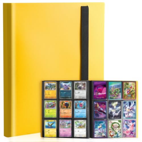 Card Binder 9-Pockets, Trading Card Binder,20 Pages, 360 Card Capacity Collection Binder, Card Folder for MTG, TCG, Game Cards & Sports Cards（Yellow） - color: Yellow