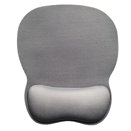 Mouse Pad with Wrist Support, Ergonomic Mousepad with Comfortable Memory Foam Wrist Rest Cushion, Relieve Wrist Pain, Non-Slip Rubber Base Gaming Mice Pad for Home Office Computer Laptop, Light Grey - color: Lightgrey