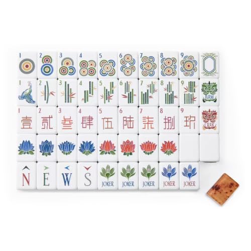 4 Layer Acrylic Mahjong Set 160 Tiles - American Travel Game with Clear Engraving Carrying Bag Multiple Colors(Wood Grain) - color: Wood Grain