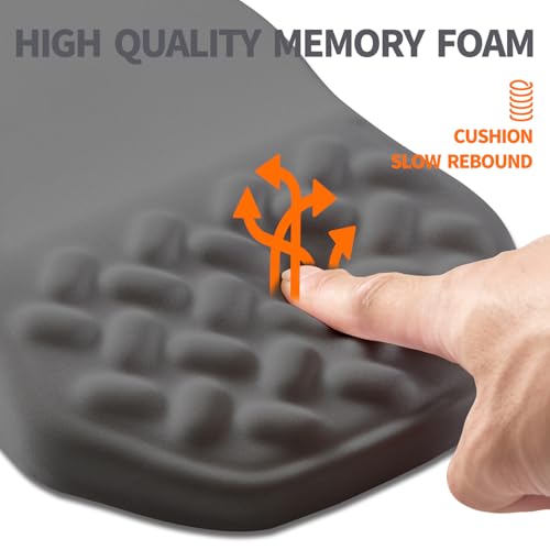 Ergonomic Slope Mouse Pad Wrist Support, Wrist Rest Mousepad for Carpal Tunnel Pain Relief with Massage Bulge and Slow Rebound Memory Foam (12x8 inch, Dark Gray) - color: Am003-dark Gray