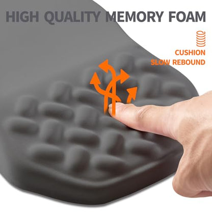 Ergonomic Slope Mouse Pad Wrist Support, Wrist Rest Mousepad for Carpal Tunnel Pain Relief with Massage Bulge and Slow Rebound Memory Foam (12x8 inch, Dark Gray) - color: Am003-dark Gray