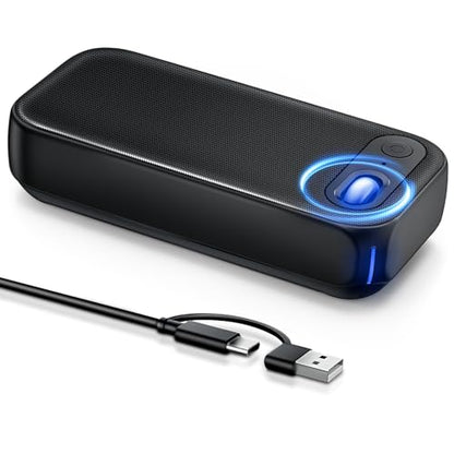 USB-A/USB-C Computer Speakers for PC Desktop | Wired Speakers with RGB Lights/Stereo Sound/Enhanced Bass,Portable Mini Sound-bar for Monitor/Laptop/PC/Smartphones/Tablets