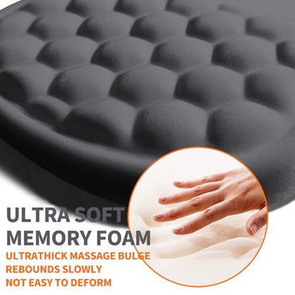Ergonomic Joint Wrist Support Mouse Pad with Memory Foam Cushion Massage Bump, Carpal Tunnel Pain Relief Mousepad Slope Design for Wrist Rest, 11.8x7.9 in, DimGray - color: DimGray