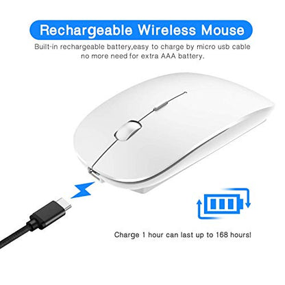 PEIBO Bluetooth Wireless Mouse for Laptop mac MacBook ipad MacBook air MacBook pro pc Desktop Computer Windows Chromebook Notebook (White) - color: WHITE