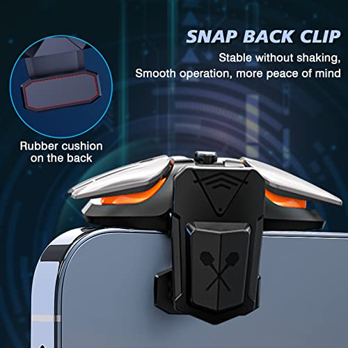 Newseego for Mobile Game Controller, Sensitive Mobile Gaming Trigger Shooter with Six-Finger Linkage for iPhone & Android, Controller Joysticks Aim Trigger Keys for Survival Rules - color: Black -A13