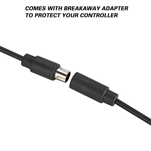 8.2FT USB 5Pin Gamepad Cable Replacement Wire with Breakaway Adapter for 360, Replacement Cable for 360 Controller USB Cable for 360 (Black) - color: Black