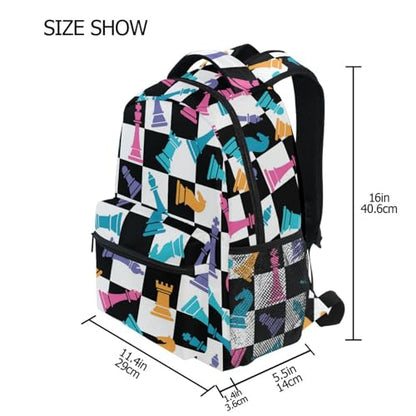 Backpack Colorful Chess Board Bookbag Daypack Travel Hiking Camping School Laptop Bag - color: Multi Pattern 20